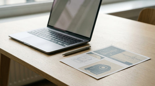 Un CV imprimé posé sur une table à côté d'un ordinateur portable