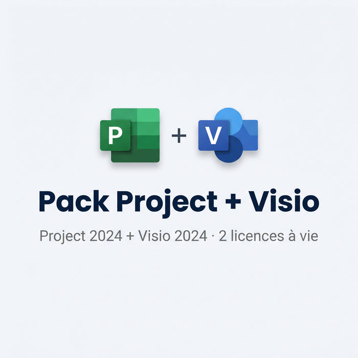 Pack Microsoft Project 2024 + Visio 2024 Professionnel — licence officielle