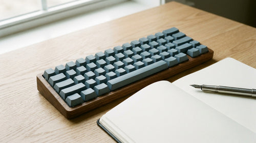 Clavier d'ordinateur vu de près sur un bureau