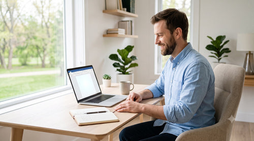 Un homme vient d'installer Office en licence à vie sur son PC, sans abonnement