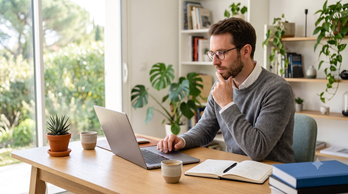 Un homme résout méthodiquement un souci d'activation d'Office sur son PC