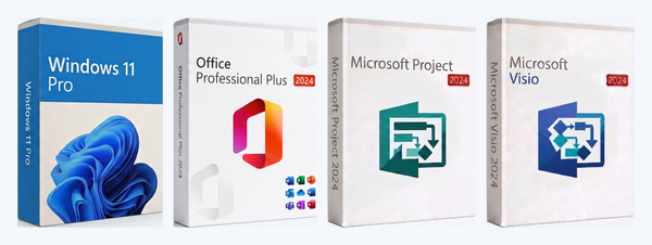 Pack Créateur Ultime — Windows 11 Pro + Office 2024 + Project + Visio