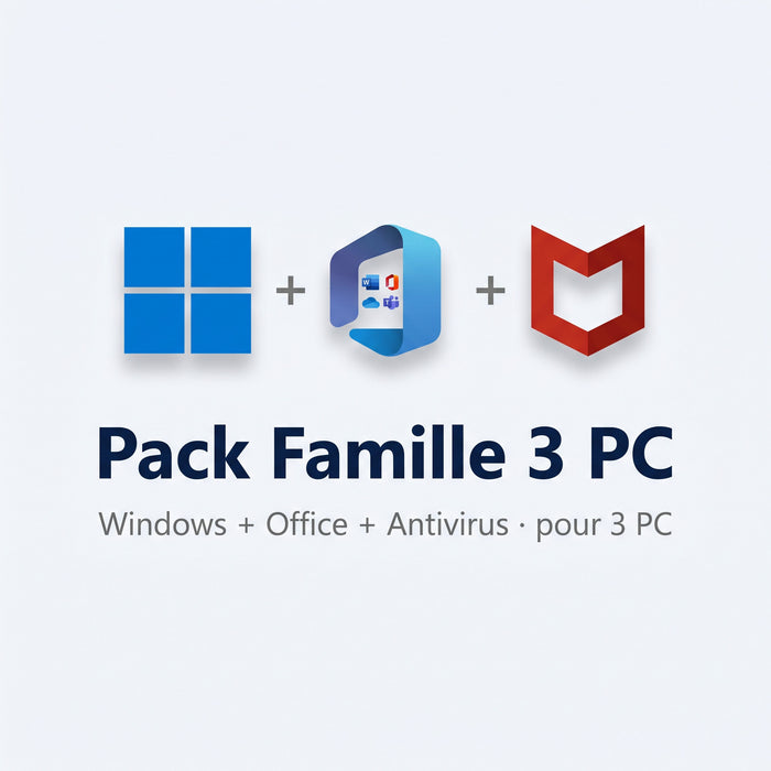 Pack Famille 3 PC — licence officielle