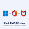 Pack PME 5 Postes — Windows 11 Pro + Office 2024 + McAfee