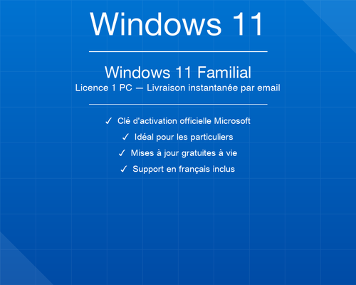 Windows 11 Home — Licence 1 PC — Licence officielle SOS ORDINATEUR